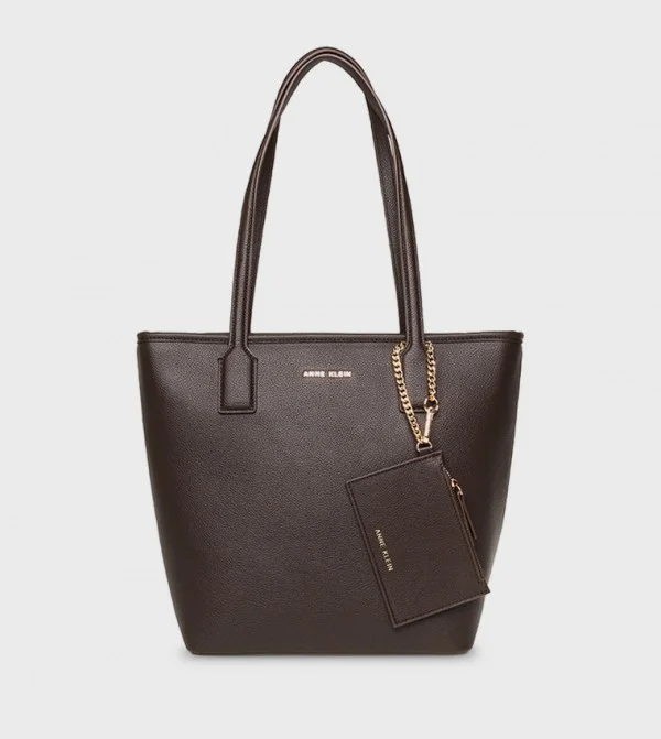 Anne Klein Logo Detail Zippered Tote Bag